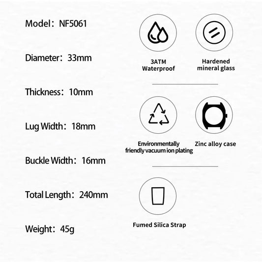NAVIFORCE Fashion Women's Casual Elegant Simple Polygon Quartz Silicone Watch Gift for Women Wristwatch Casual Relogio Feminino