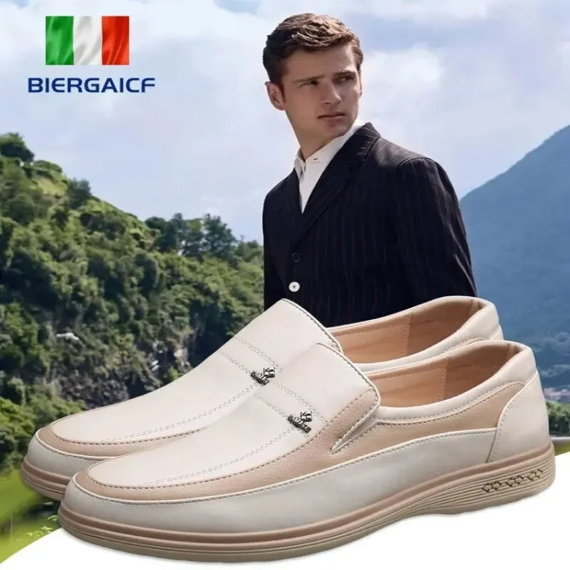 Men's Breathable Leather Business Casual Formal Shoes Trendy Comfortable Wear-resistant Youth Model
