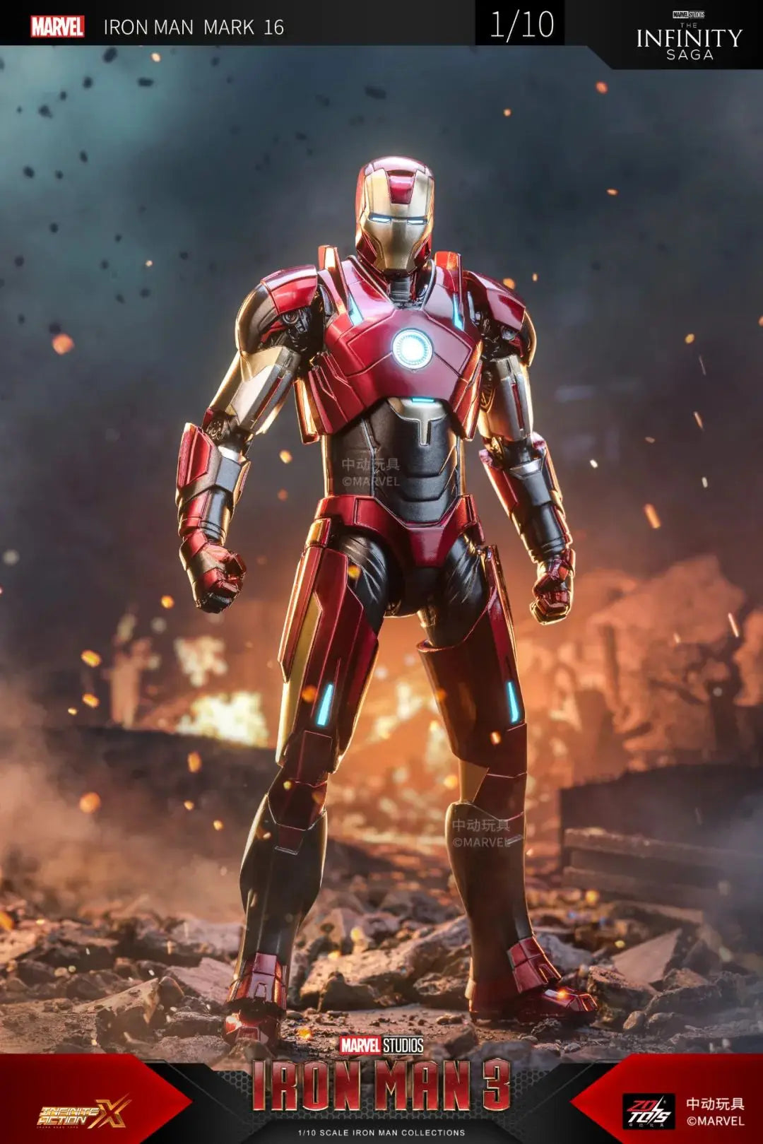 Original ZD Toys Iron Man Tony Stark MK9 MK14 MK12 MK27 MK15 MK35 MK22 MK40 Hammerhead Action Figure Anime Collect Model Gifts