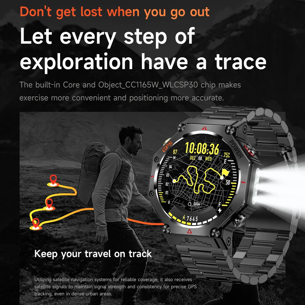2025 For HUAIWE Military Outdoor GPS Sports Smart Watch Men 1.39" 5ATM Waterproof 530mAh ChatGPT AI Assistant Compass Smartwatch