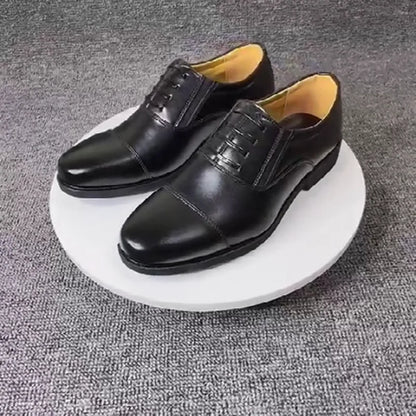 Men's Dress Shoes Leather Formal Shoes Normal Elegant Man Casual Business Footwear for Men 2023 Breathable Non-slip Square Toe