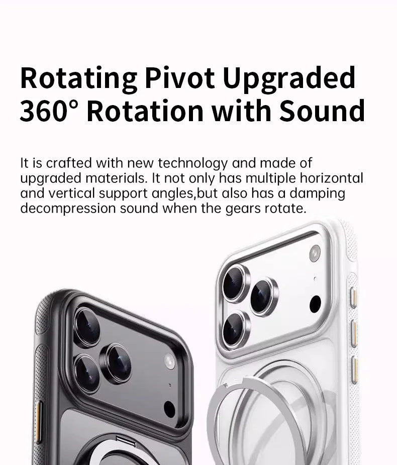 360 Rotatable Ring Phone Case Magnetic for Magsafe For iPhone 17 16 15 14 Pro Max Ring Holder Kickstand Hard Cover