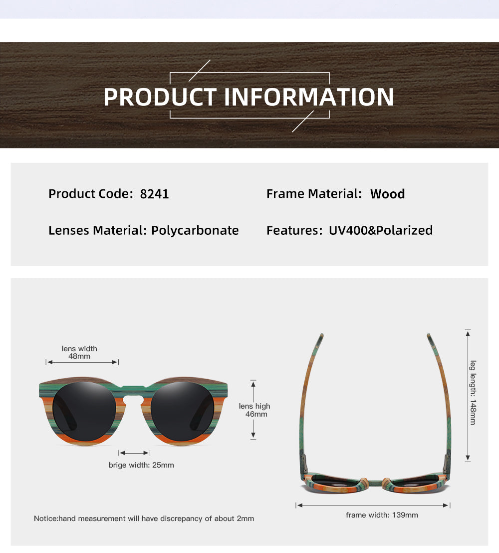 GM Natural Bamboo And Wooden Sunglasses VIP Manual Polarized Glasses Luxury brand Environmental Degradable Glasses Gift Box