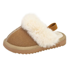 Winter Simple Japanese Woolen Elastic Band Slippers for Boys