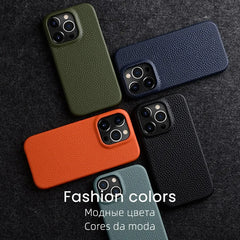 Melkco Premium Genuine Leather Case for iPhone 16 15 Pro Max Plus Magnetic Luxury Fashion Business Natural Cowhide Phone Cover