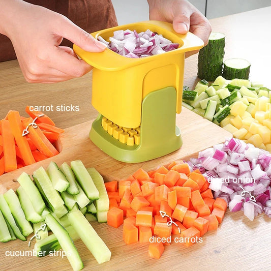 2 In 1 Multifunctional Vegetable Chopper Potato Onion Dicer Strip Cutter Cucumber