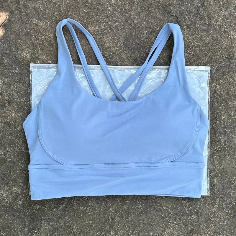 Women Fitness Bra Tights Yoga Vest High Strength Shockproof Gym Sports Top
