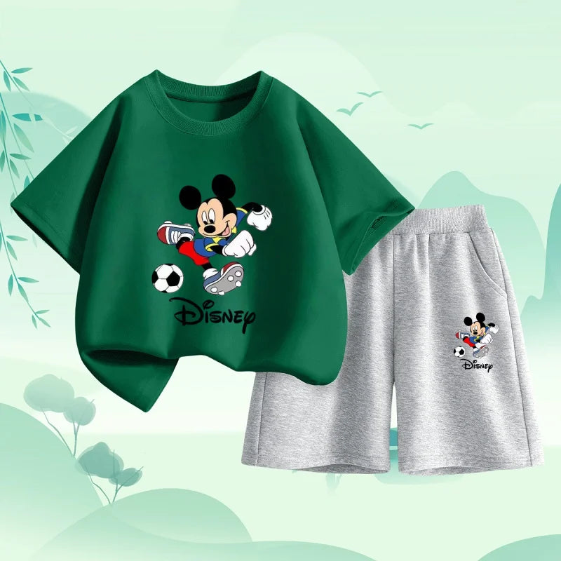 Summer Baby Girl Boy Clothes Set Children Daisy Cartoon Mickey Printing T-shirt and Short 2Pcs Suit Kid Shorts Sleeve Tracksuit