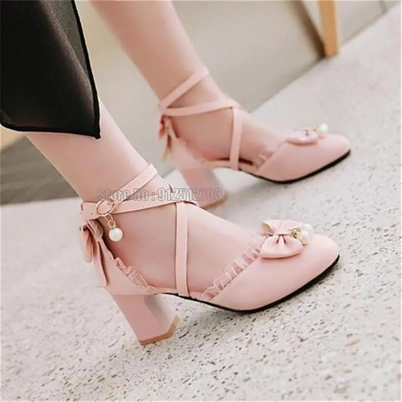 Children Ankle Strap High Heels Girls Wrap Toe Princess Kids Beach Sandals Baby