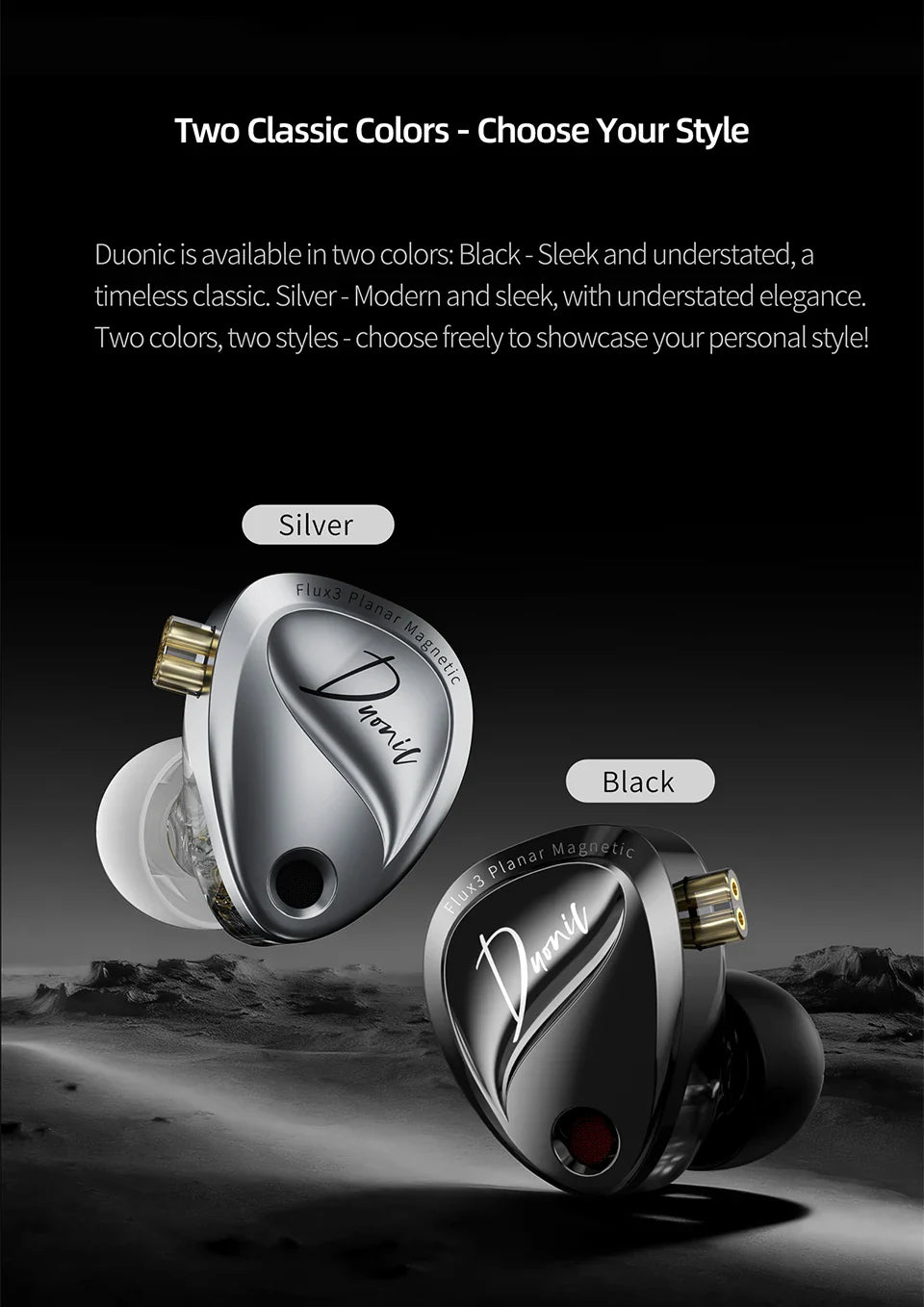 KZ Duonic HIFI IEMs Triple-Magnetic Planar Driver 4-Tuning Wired Earphones with HD Dual Mic For castor pro