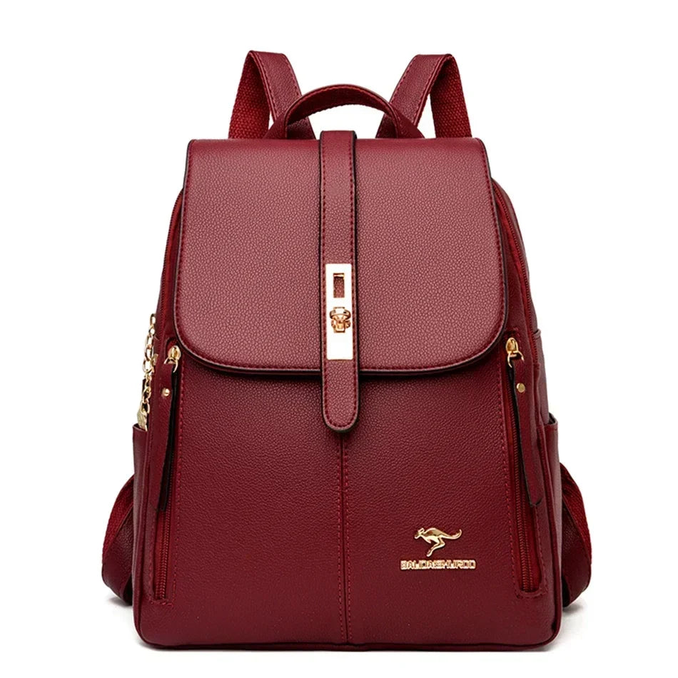 Women Large Capacity Backpack High Quality Leather Vintage Bags for Women School Bags Travel Rucksack Ladies Bookbag Knapsack