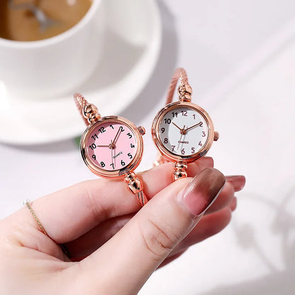 YIKAZE Women Watches Small Gold Bangle Bracelet Watch Stainless Steel Retro Ladies Quartz Wristwatch Clock Fashion Dress Watch