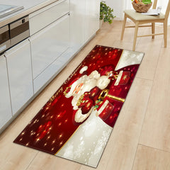 Christmas Kitchen Mats Entrance Doormat Decor Winter Xmas Hallway Balcony Rugs