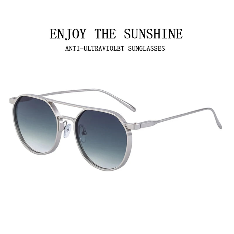 Sunglasses For Men Retro Oval Steampunk Round Shades Luxury Lunette