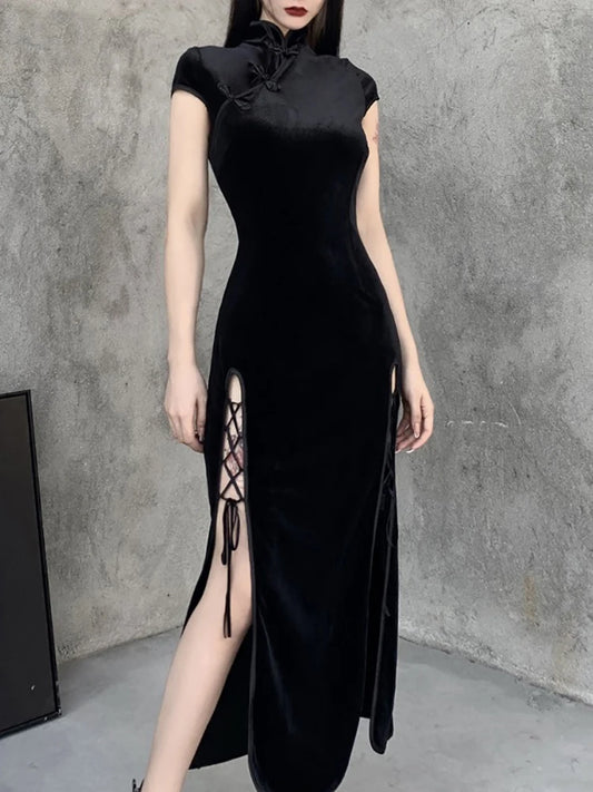 Formal attire Dresses: Goth Dark Romantic Gothic Velvet Aesthetic Dresses