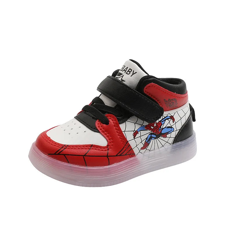 Spiderman LED Light Kids Shoes Boys and Girls Light Kids Light Kids Sports Shoes