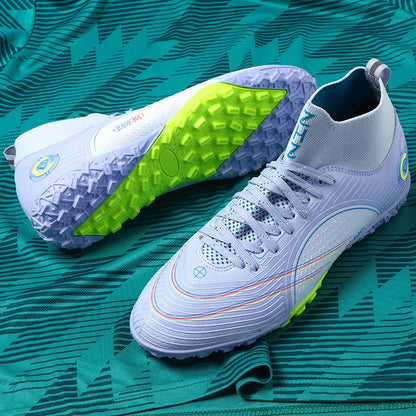 Professional Unisex Soccer Shoes Long Spikes TF Ankle Football Boots