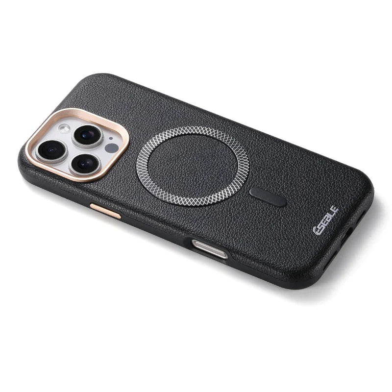 Solid Color Leather For Magsafe Magnetic Shockproof Phone Case For iPhone 17 Pro Max 15 13 14 16 Pro Max Bumper Cover