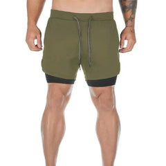 Men Running Shorts 2In1 Double-deck Sport Shorts Sportswear Fitness Short