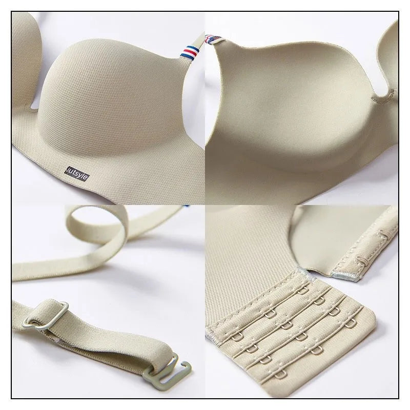 British set Underwear Ice Silk panties Gathered Seamless No Steel Ring Bra Soft