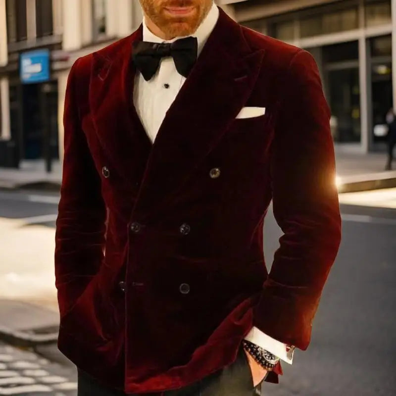 Tuxedo for Mens: Slim Fit Wedding Men Suit Jacket for Groom Party 1 Piece Velvet