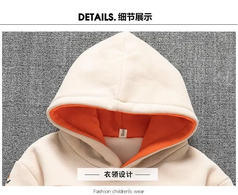 Boys Clothes Set Kids Letter Print Hoodies+Pants 2pcs Tracksuit Teenagers Thick Costume 4 To 14Yrs Big Children's Clothing Suits