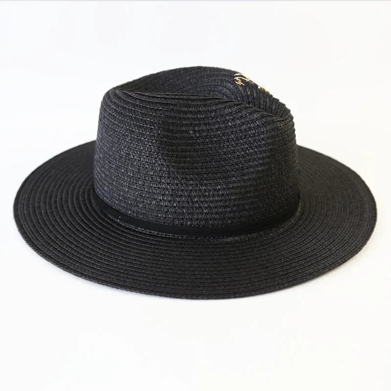 Big Size  Summer Sun Hats Ladies Fashion Girl Beach Straw  Hat Luxury Grass Jazz Top Panama Hat Womens 60cm Large Head