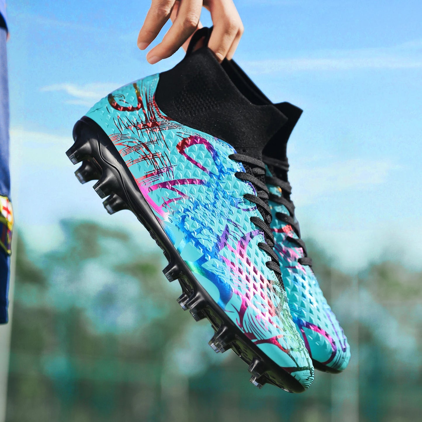 Men Soccer Shoes Children Futsal Non Slip Football Boots Grass Indoor Sports Cleats