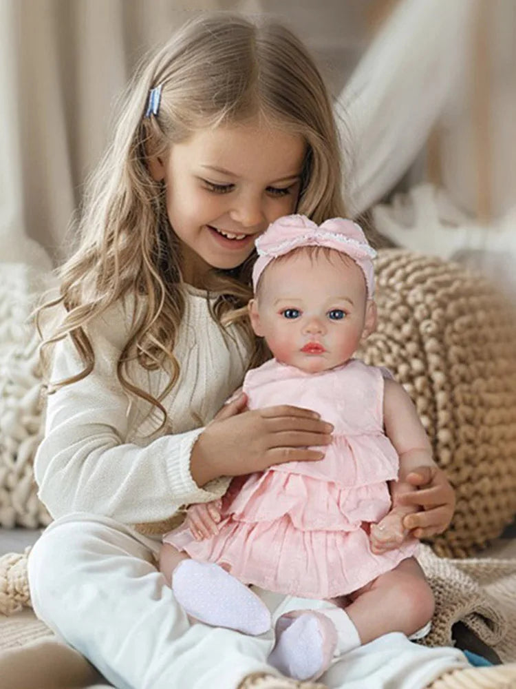 45cm Baby Reborn Doll Like Real Silicone Vinyl Full Body Girl Lifelike Painted Babies Realistic Newborn Dolls Toy Gifts For Kids