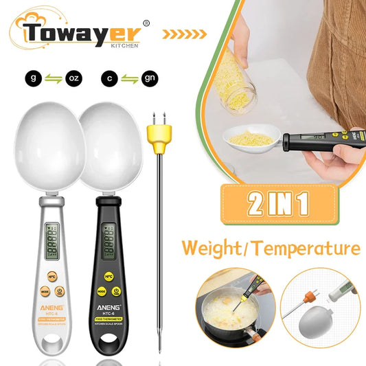 2 in 1 Electronic Kitchen Scale LCD Digital Measuring Food Flour Digital Spoon Coffee