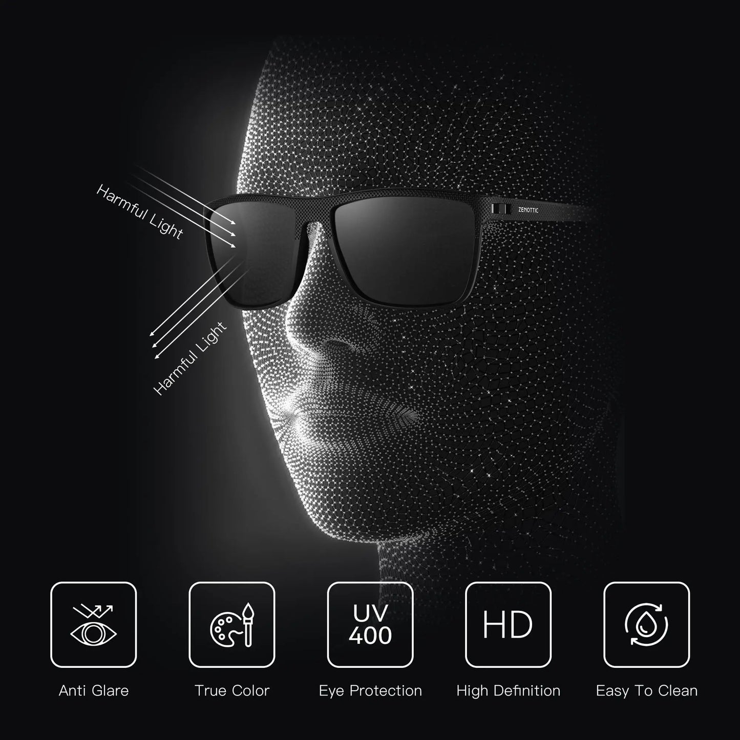 Sunglasses for Men: Shade Men Ultra light TR90 Frame UV400 Protection