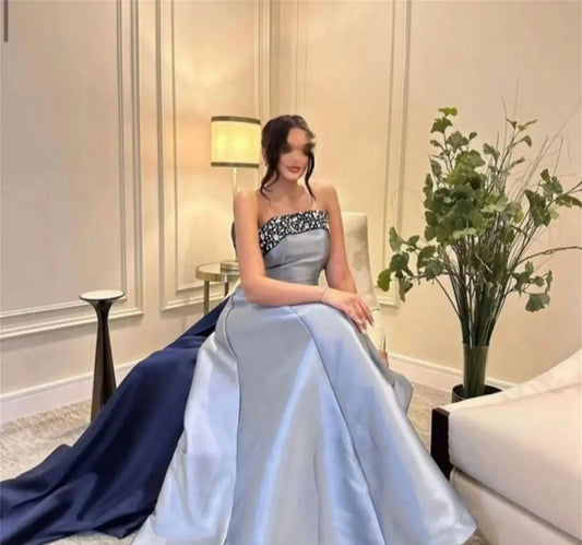 Homecoming Dresses: A-Line Prom Evening Dresses Formal Strapless Beading