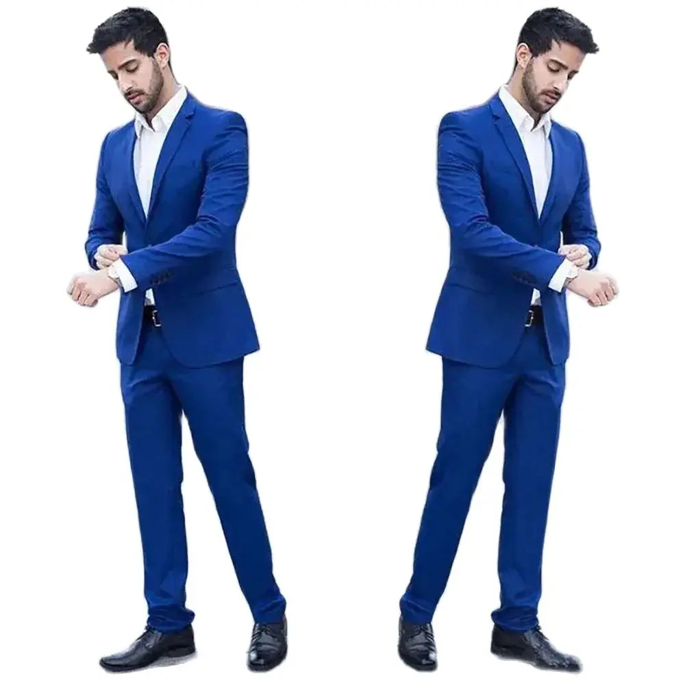 Tuxedo for Mens: Blue Men Suits Slim Fit Casual Single Breasted Notch Lapel