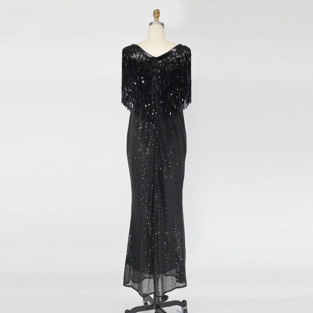 Evening wear Dresses: Women Sequin Tassel Elegant Dresses