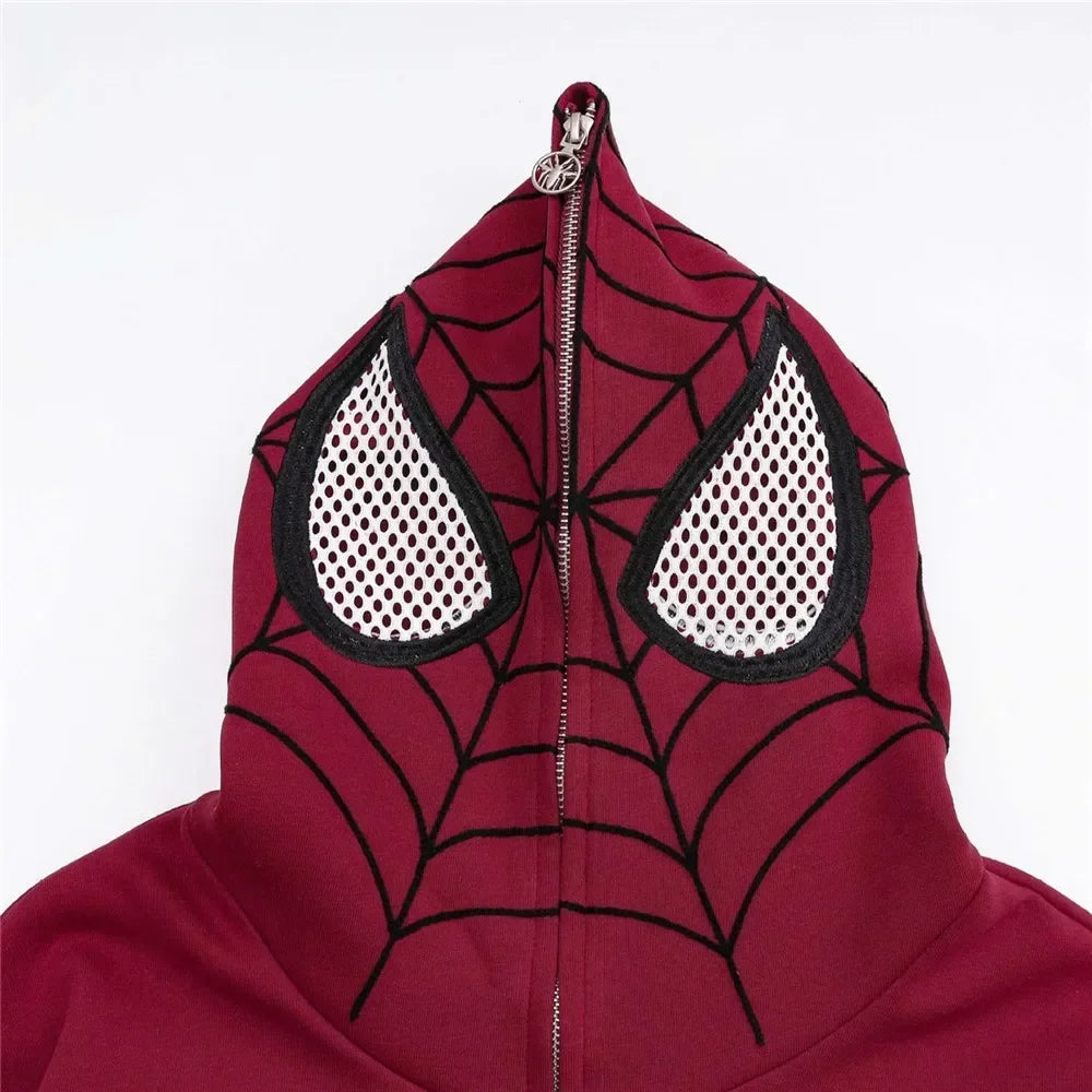 Streetwear Zip Up Hoodie Men Women Y2K Gothic Embroidery Hoodie