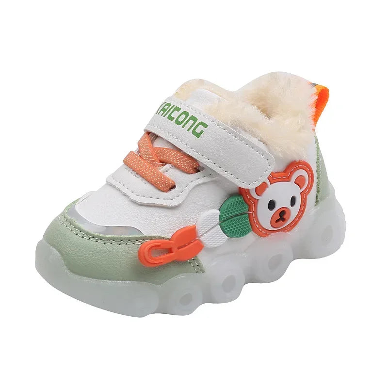 Children's Luminous Sneakers Fashion LED Cotton Shoes for Toddler Girls Boys