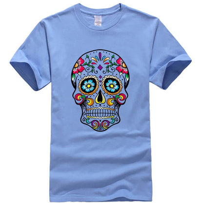 Men's T-shirt High Quality 100% Cotton Street Style Loose Cool Skull Printed Summer Men t shirt Casual Short Sleeve For Men