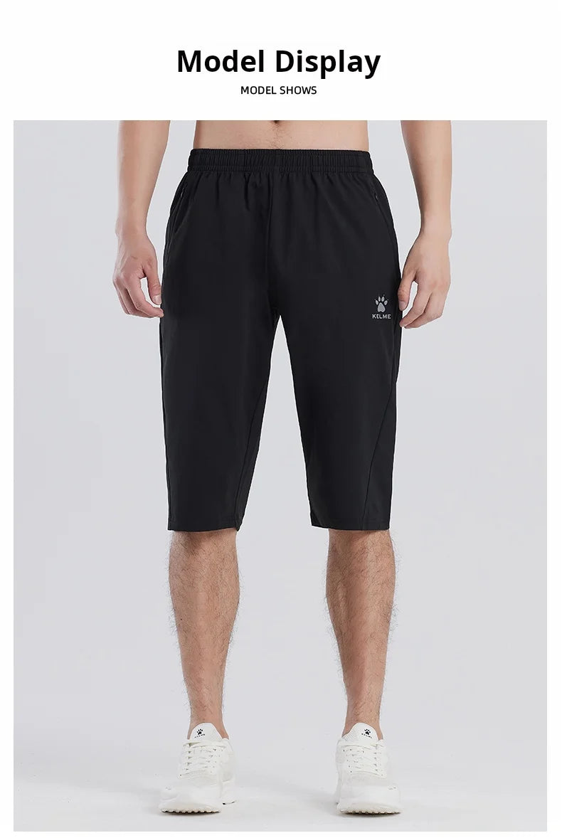 Kelme Sports Capris Men's Summer Breathable Fitness Shorts Football Training Ice Silk Running Shorts