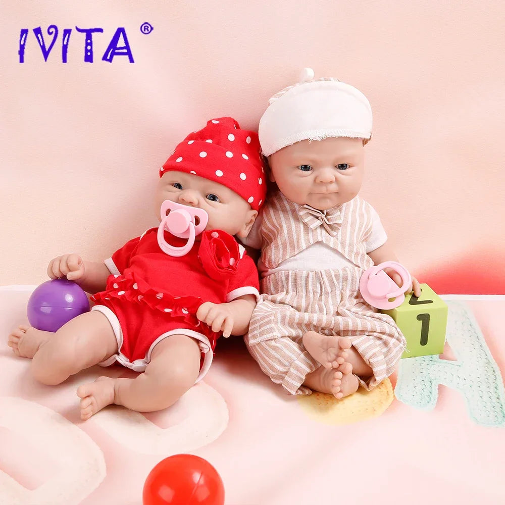 IVITA 100% Full Silicone Reborn Doll Wholesale Realistic Baby Toys Lifelike Newborn Baby DIY Painted Dolls Kit for Children Gift