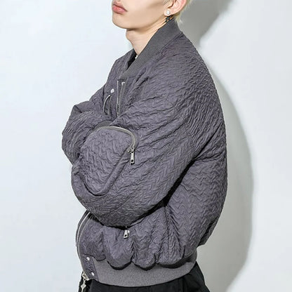 Aviator Style Jacket Retro Winter And Autumn Zipper Fashion Trendy Wrinkled Niche Men