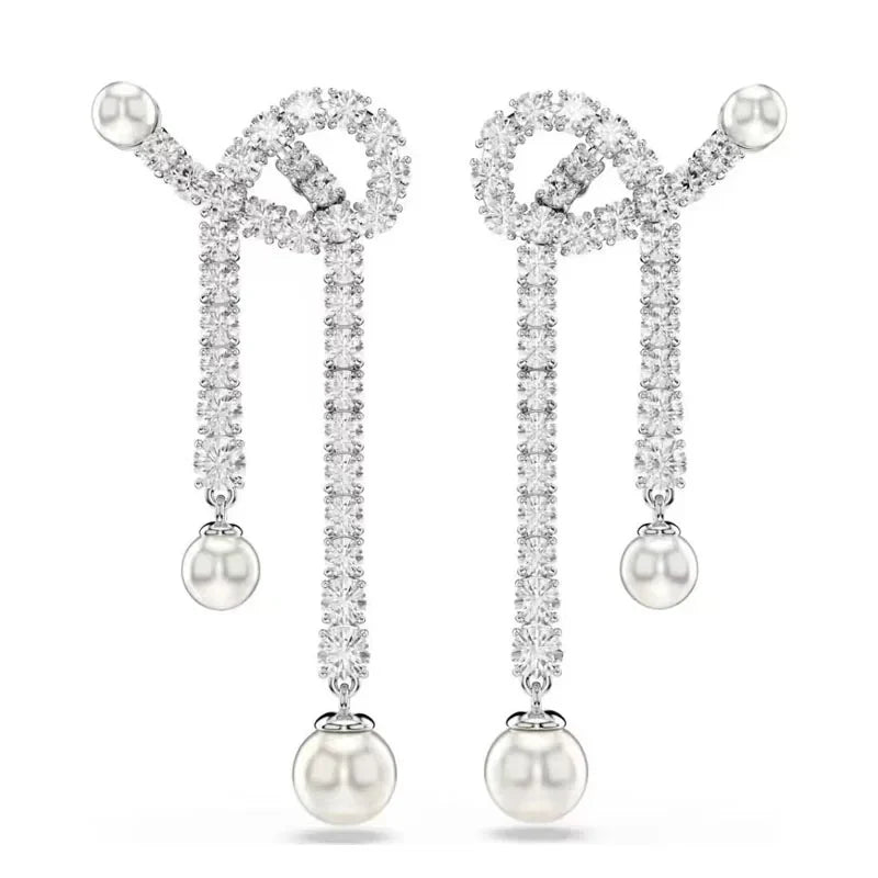 Original New Charms Pearl Necklace Earrings Bracelet Fine Jewelry Women Set Pearl Y Necklace for Women Romantic Gift