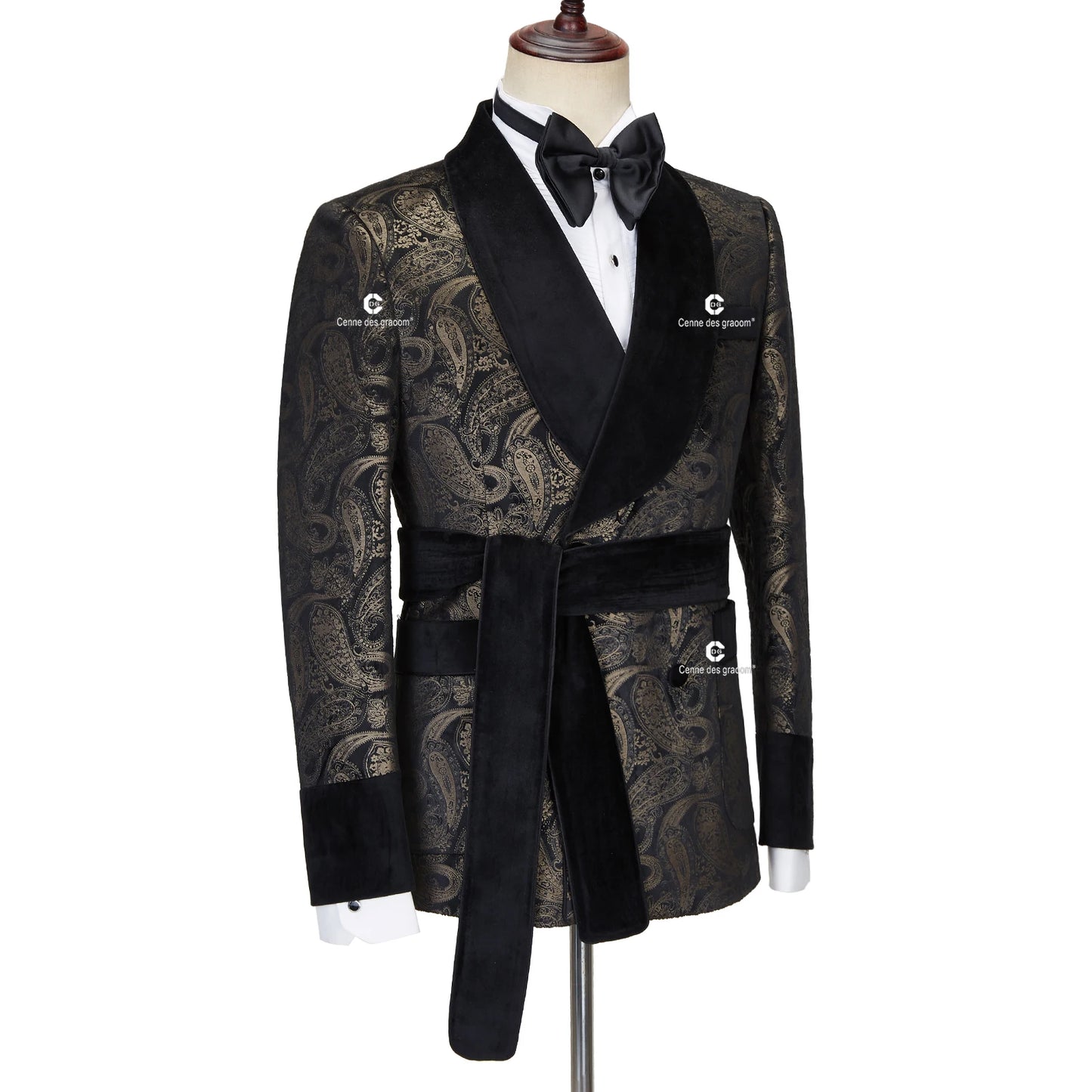 Tuxedo for Mens: Men's Suit Paisley Tuxedo For Wedding Double Breasted Shawl