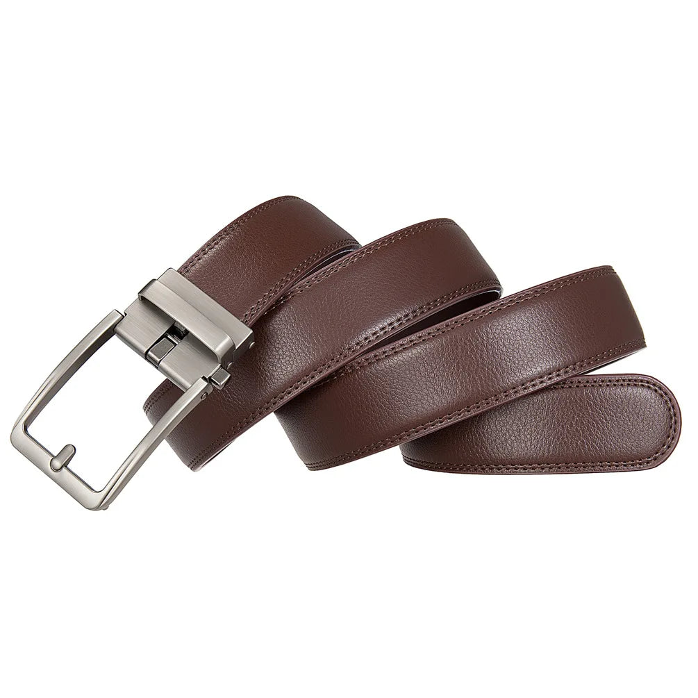 Men's Leather Belts Fashion Automatic Buckle Cowskin Male Belts Luxury Designer Black Brown 3.5cm