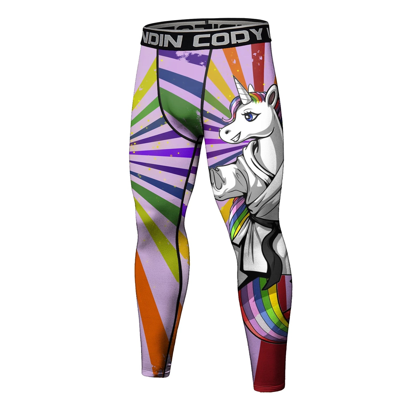 Cody Lundin Men's Jiu Jitsu Spats Stapling Compression Tights Pant Training