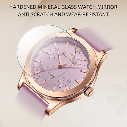 NAVIFORCE Watches for Women Creative Fashion Flower Dial Wristwatch Ladies Quartz Waterproof Shockproof Female Clock Gifts 2024