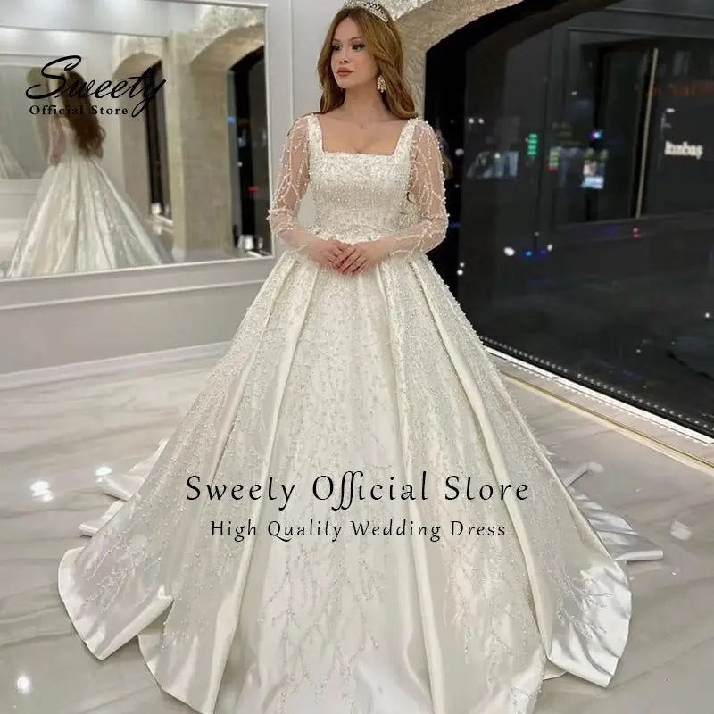 White Bridesmaid Dresses: Wedding Dress Embroidered Lace Beading With Princess