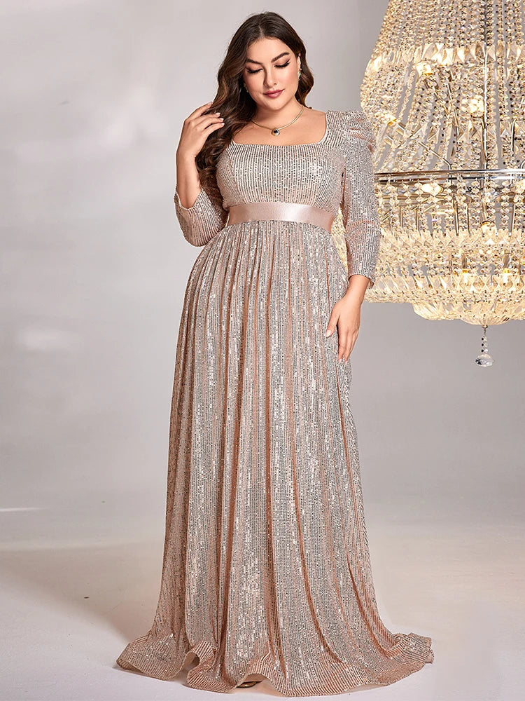 Homecoming Dresses: Blue V-Neck Long sleeve Sequin Evening Dresses