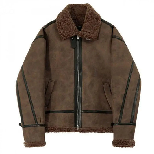 One-piece Cotton-padded Coat Men's Winter Korean-style Loose Suede Deer Jacket
