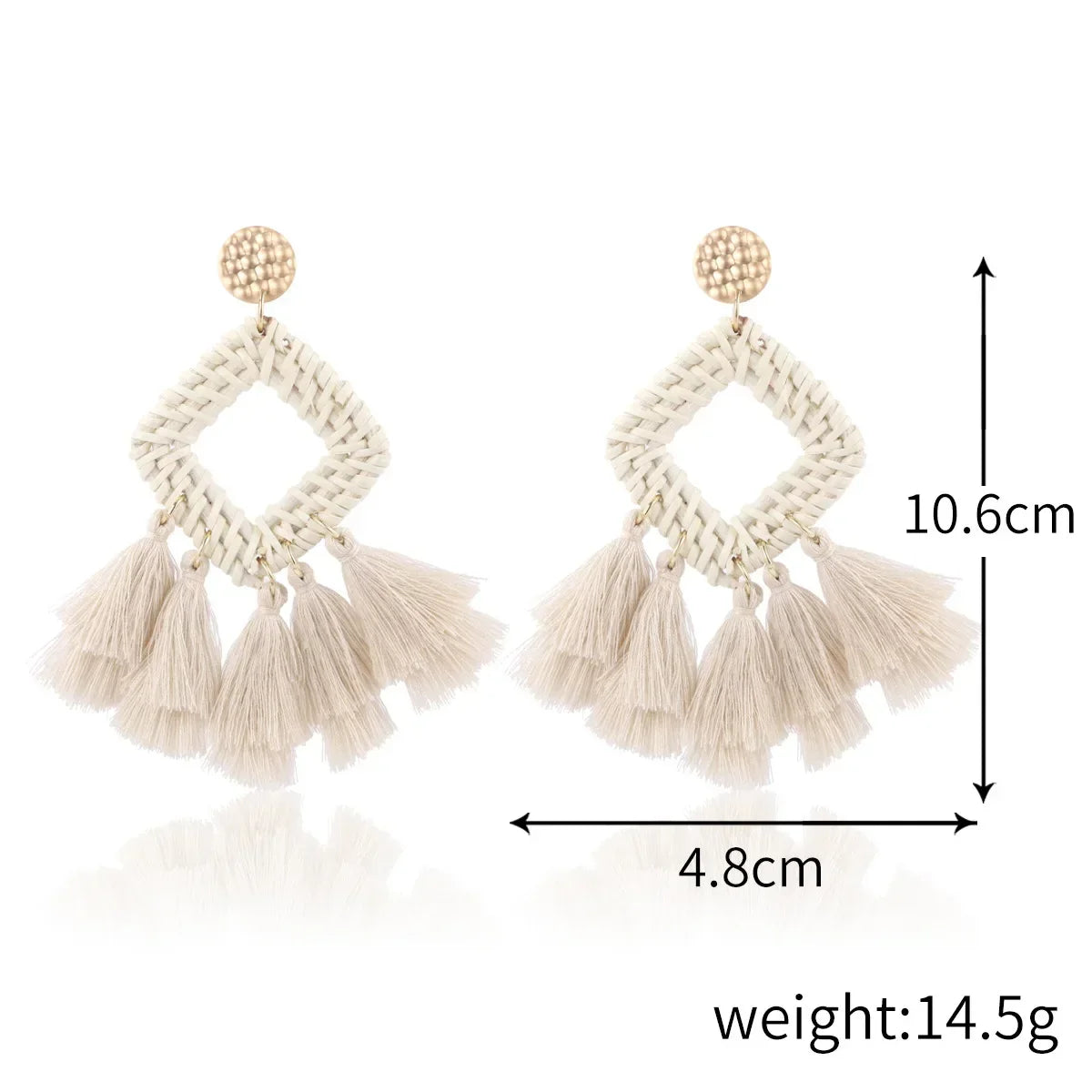 Personality Bamboo Rattan Hand-woven Geometry Drop Dangle Earrings for Women Temperament Summer Beach Stud Jewelry Holiday Gift
