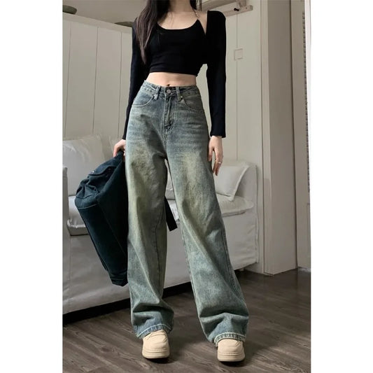 Y2k Vintage Jeans Woman Korean Fashion Harajuku Denim Pants